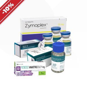 Verpackung Ein Kurs für schlanke Muskeln. Winstrol + Testosteron + Tamoxifen