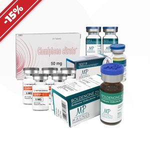 Verpackung Kurs für Masse: Erfahrene [II]. GHRP-2 oder GHRP-6 + Testosteron-Enanthat + Boldenon + Testosteronpropionat