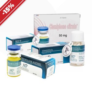 Verpackung Ein schlanker Kurs: ein erfahrener. Testosteronpropionat + Trenbolonacetat + Stanozolol