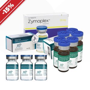 Verpackung Kraftkurs: Erfahrene. Testosteron-Mix + Stanozolol (Suspension) + Testosteronpropionat