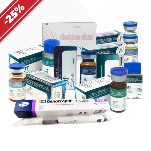 Verpackung Langer Kurs zum Aufbau von Muskelmasse und Entlastung durch Wachstumshormon für Profis