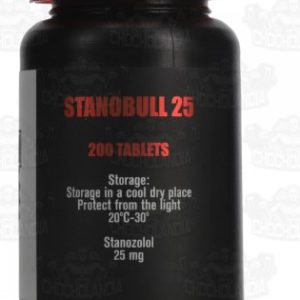 Verpackung STANOBULL 25 (Stanozolol) 200 Tabletten/25 mg Pitbull Labs