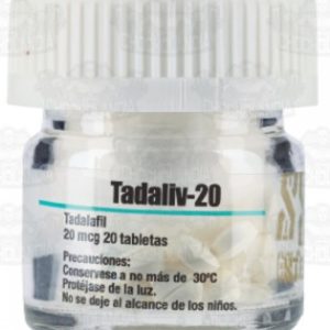 Verpackung TADALIV 20 (Tadalafil oder Cialis) 20 Tabletten/20 mcg XT Gold